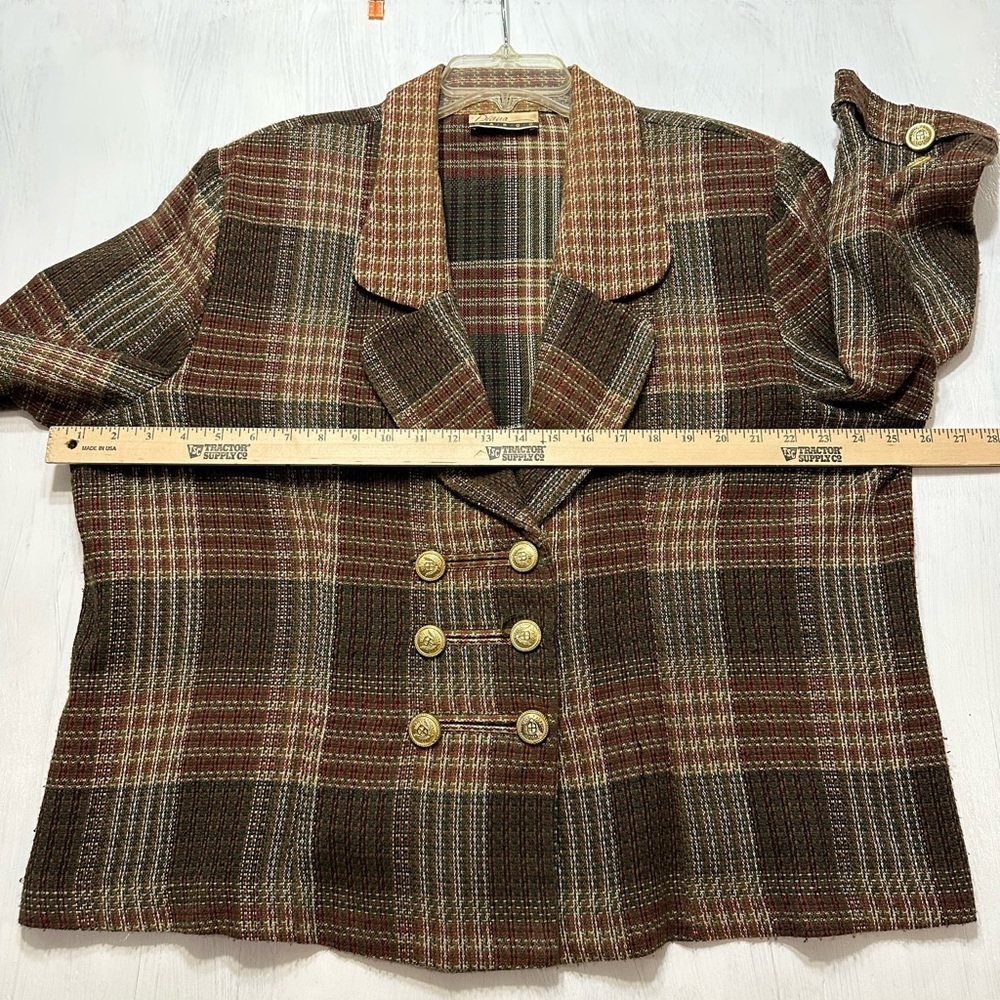 Plaid Double-Breasted Women's Jacket - Picture 5 of 9